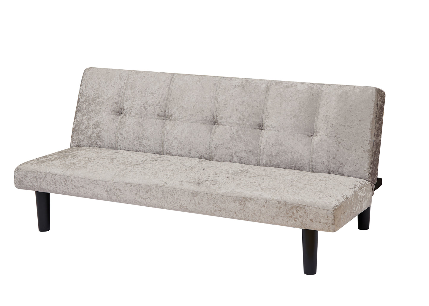 Iced Velour Convertible  Sofa Bed - Silver