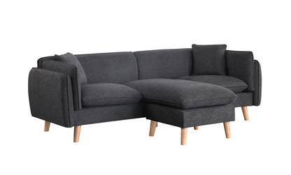 Brayden Fabric Sectional Sofa Chaise - Dark Gray