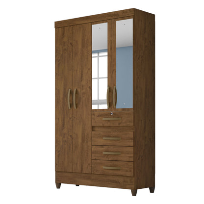 Wardrobe Sobral - Brown + Mirror