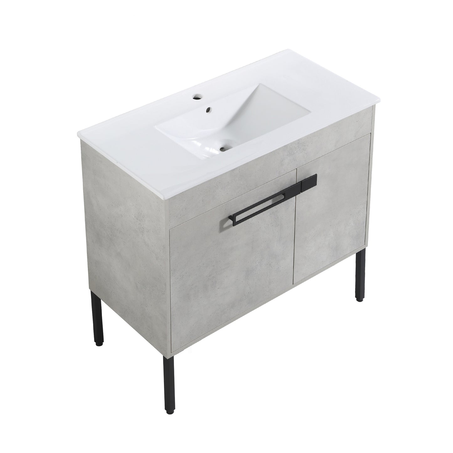 Blissful Aqua Bathroom Vanity With Sink - Gray