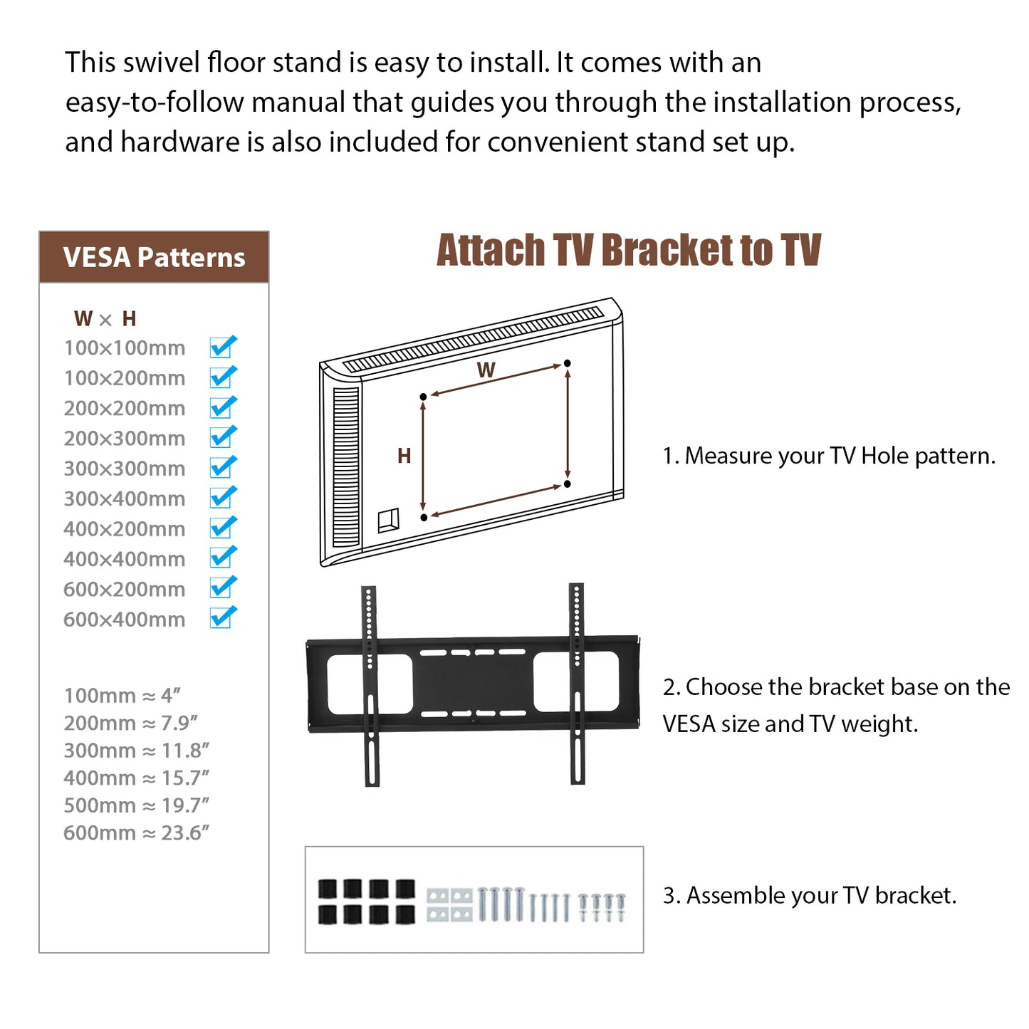 Up TV Stand Tempered Glass Height Adjustable - Black