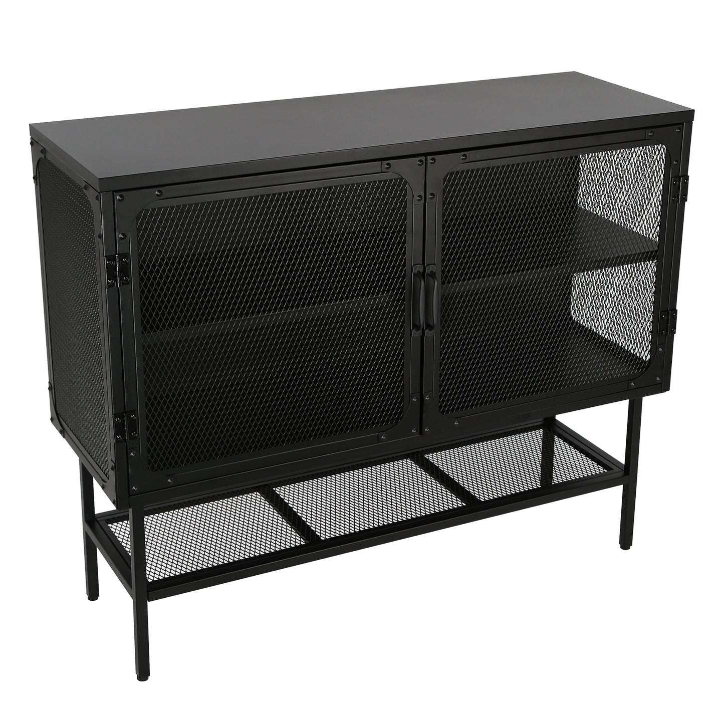 Laso Industrial Double Door Cabinet - Black