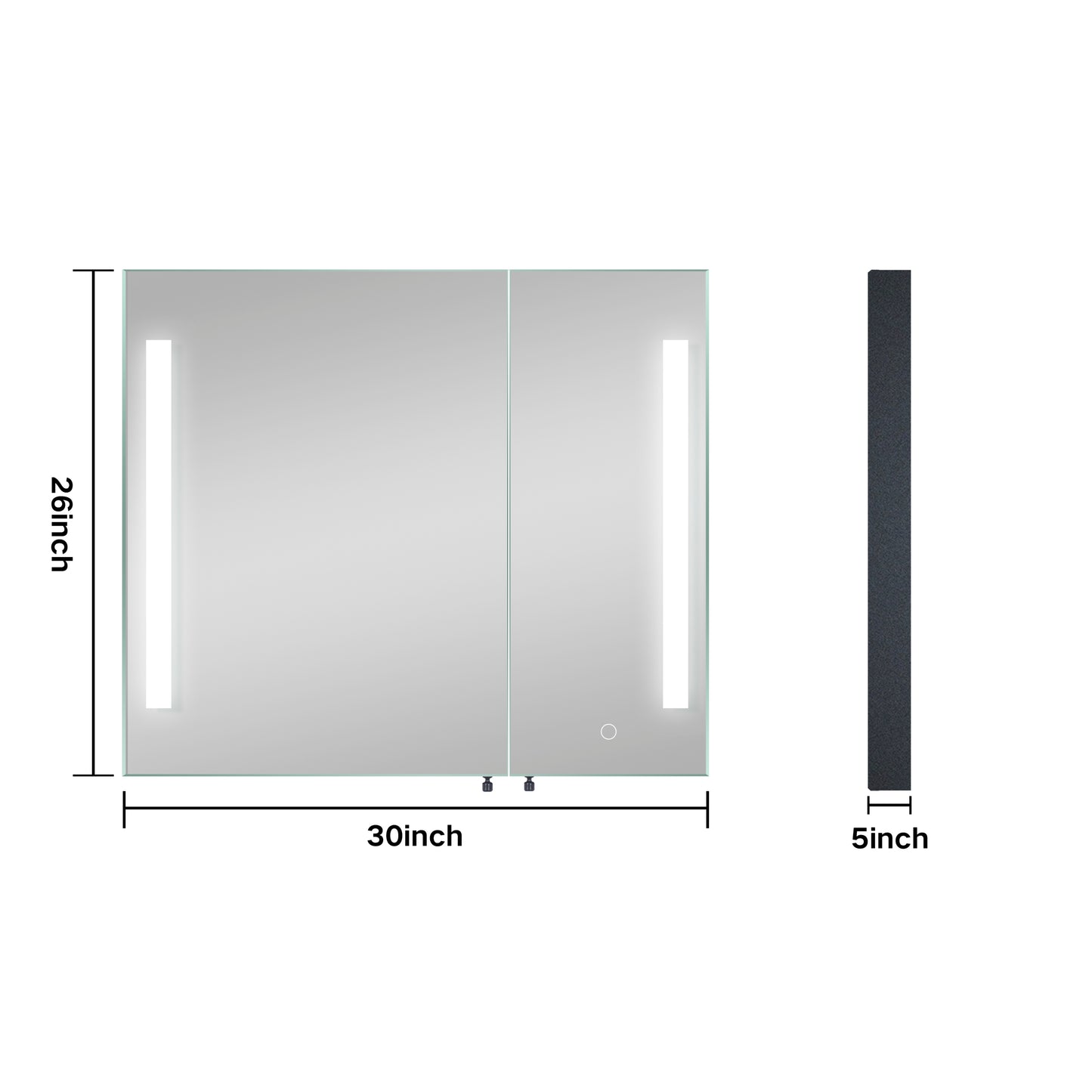 LED Mirror Medicine Cabinet - Black