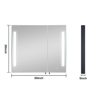 LED Mirror Medicine Cabinet - Black