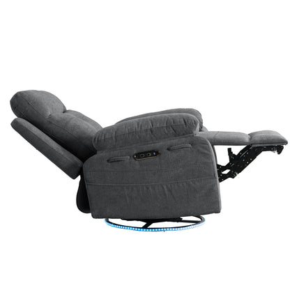 Aspen Power Recliner Glider Chair With Bluetooth Speaker - Dark Gray