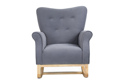 Jarvis Velvet Rocking Chair - Gray