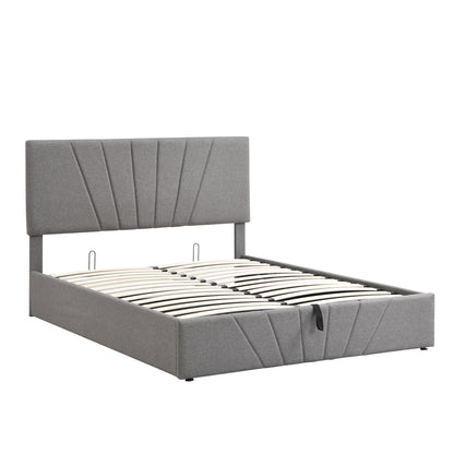 Toss Queen Size Storage Bed w Hydraulic System - Gray