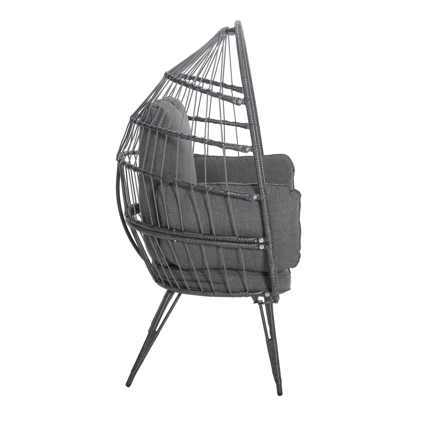 Mora Egg Wicker Outdoor Indoor Basket Chair - Gray