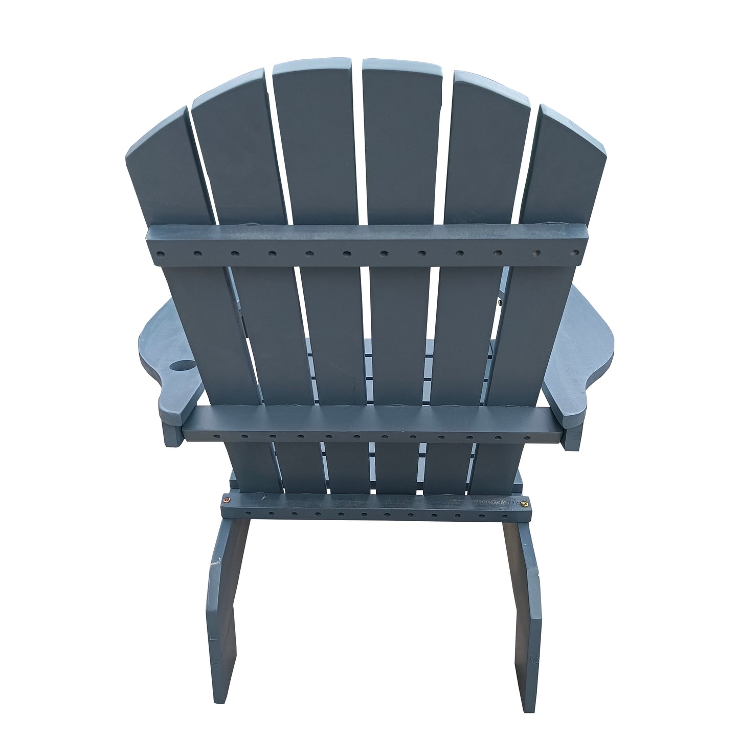 Surno Outdoor Wood Adirondack Chair with Umbrellaan hole - Gray