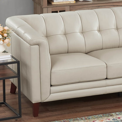 Arvo Leather Loveseat - Beige