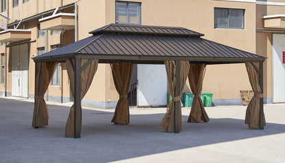 Afix 12 X 20 ft  Permanent Hardtop Gazebo Canopy - Bronze