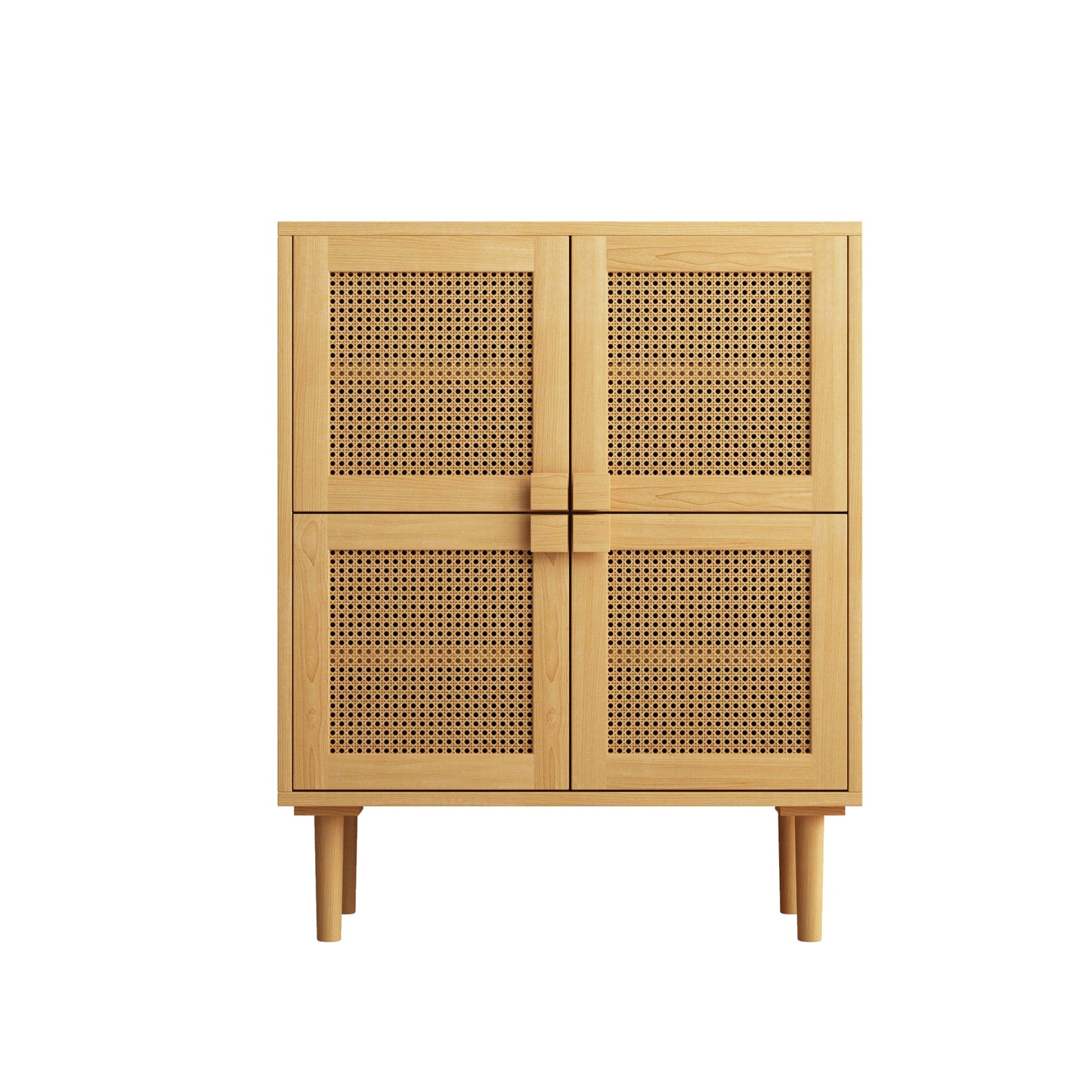 Zook 4-Doors Rattan Mesh Storage Cabinet - Natural