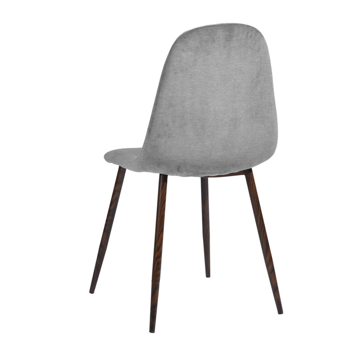 Scandinavian Velvet Chairs (Set of 4) - Light Gray