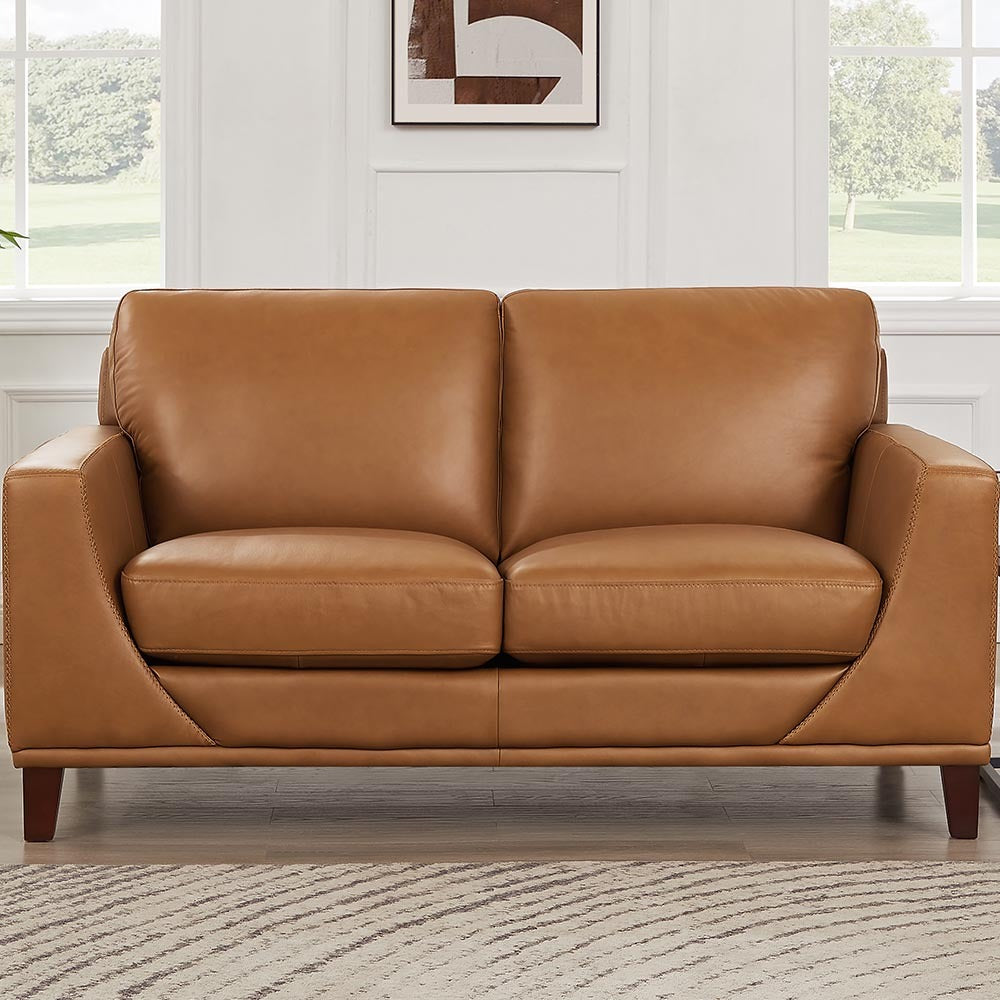 Soma Leather Loveseat - Cognac