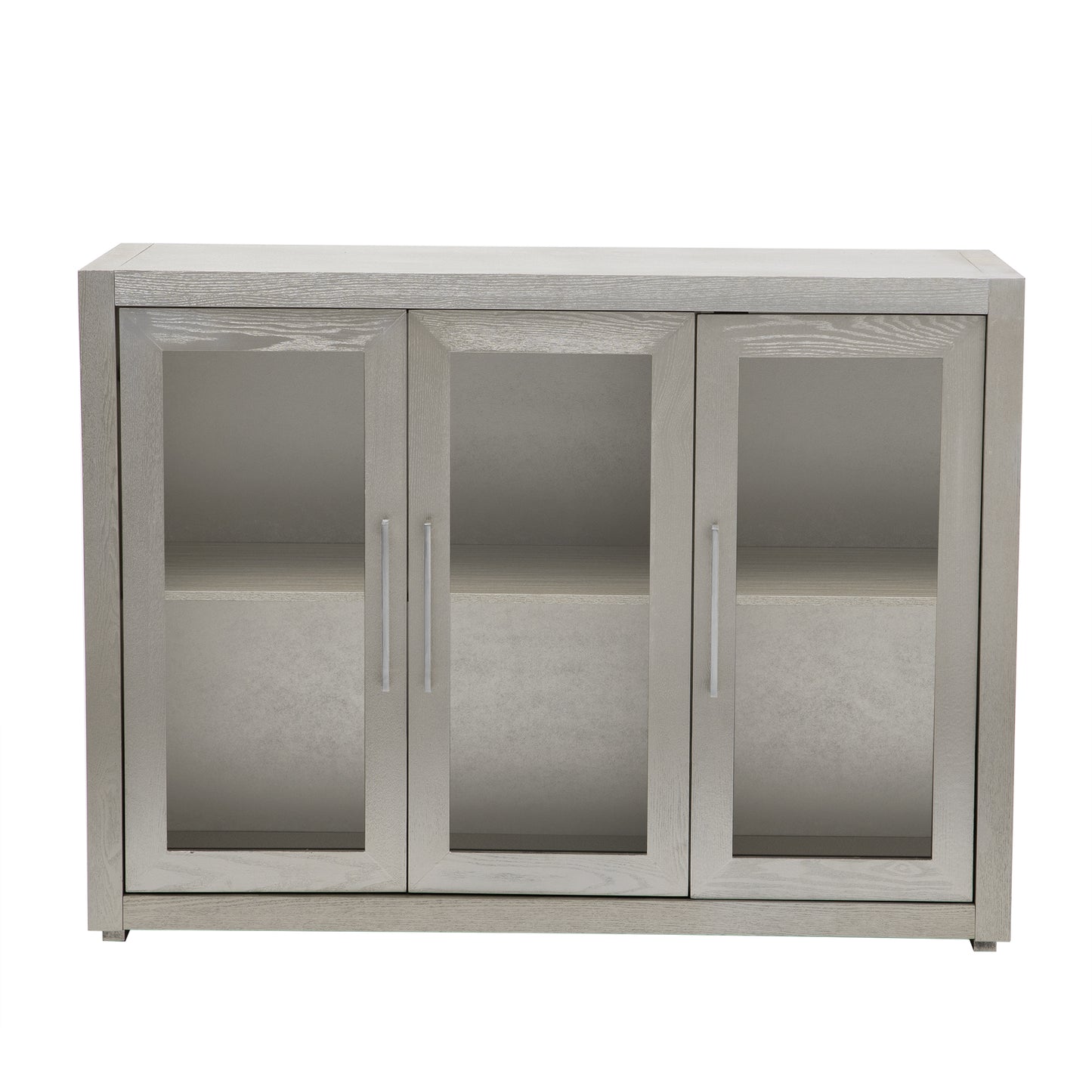 Cina Storage Cabinet with Tempered Glass - Champagne