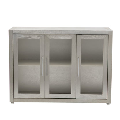 Cina Storage Cabinet with Tempered Glass - Champagne