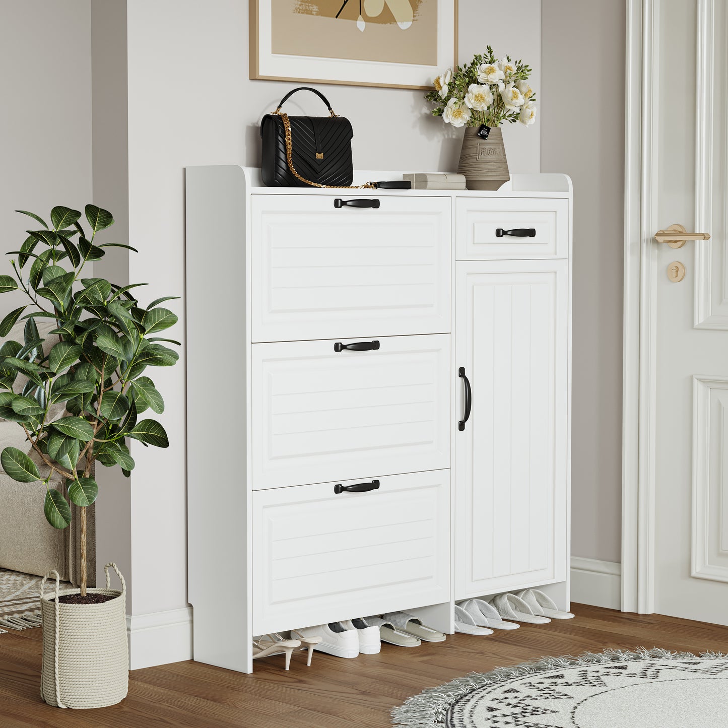 Howard Shoe Storage Cabinet - White