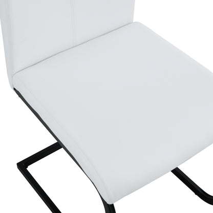 Shea Pu Dining Chairs with Black Metal Leg (Set of 2) - White