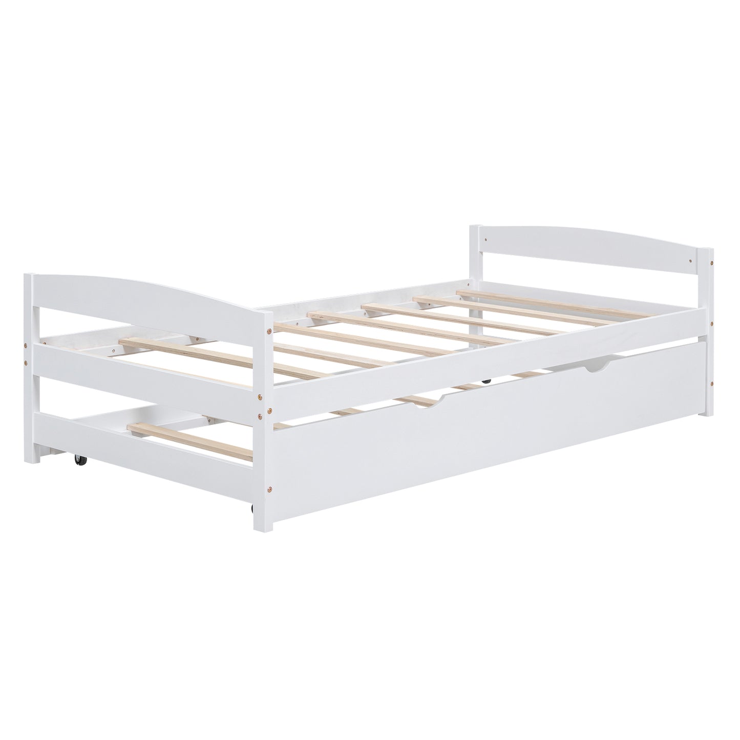 Array Twin Size Daybed with Twin Size Trundle - White