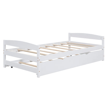 Array Twin Size Daybed with Twin Size Trundle - White