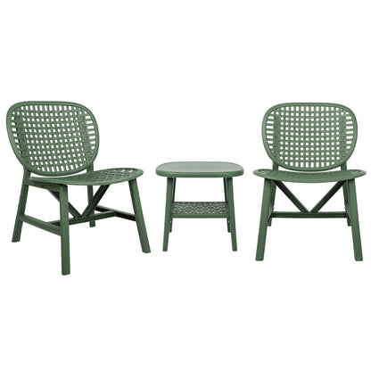 Toccara  3 Pc Retro Patio Table Chair Set - Green