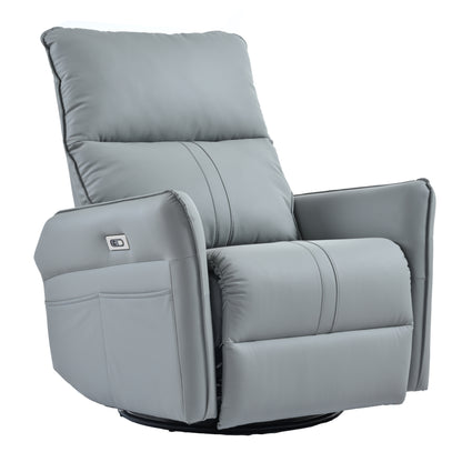 Amos Power Swivel Rocker Recliner Chair - Gray