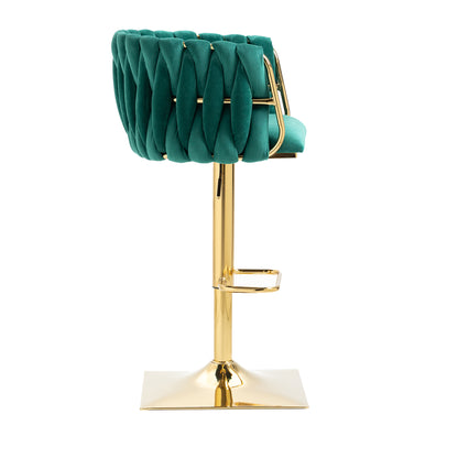 Noah Vintage Counter Height Bar Chairs   - Emerald Set of 2