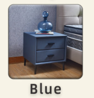 Meu Modern Nightstand with 2 Drawers - Blue