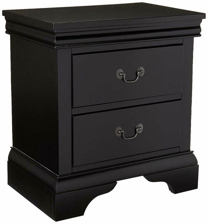 Randa Pine wood Nightstand - Black