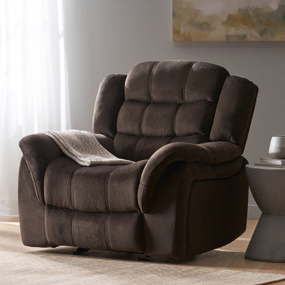 Wise Plush Fabric Glider Recliner Chair - Brown