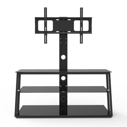 Echo Angle And Height Adjustable Tempered Glass TV Stand - Black