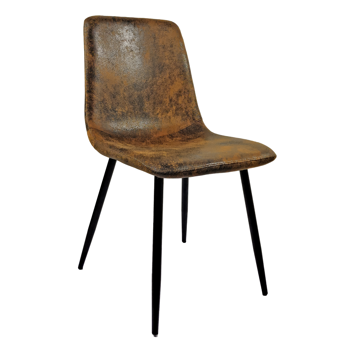 Ona Suedette Dining Chairs with Black Metal Leg (Set of 2) - Brown