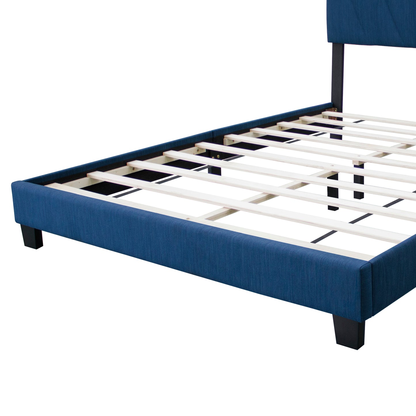 Merson Queen Size Platform Bed with Adjustable Height - Blue