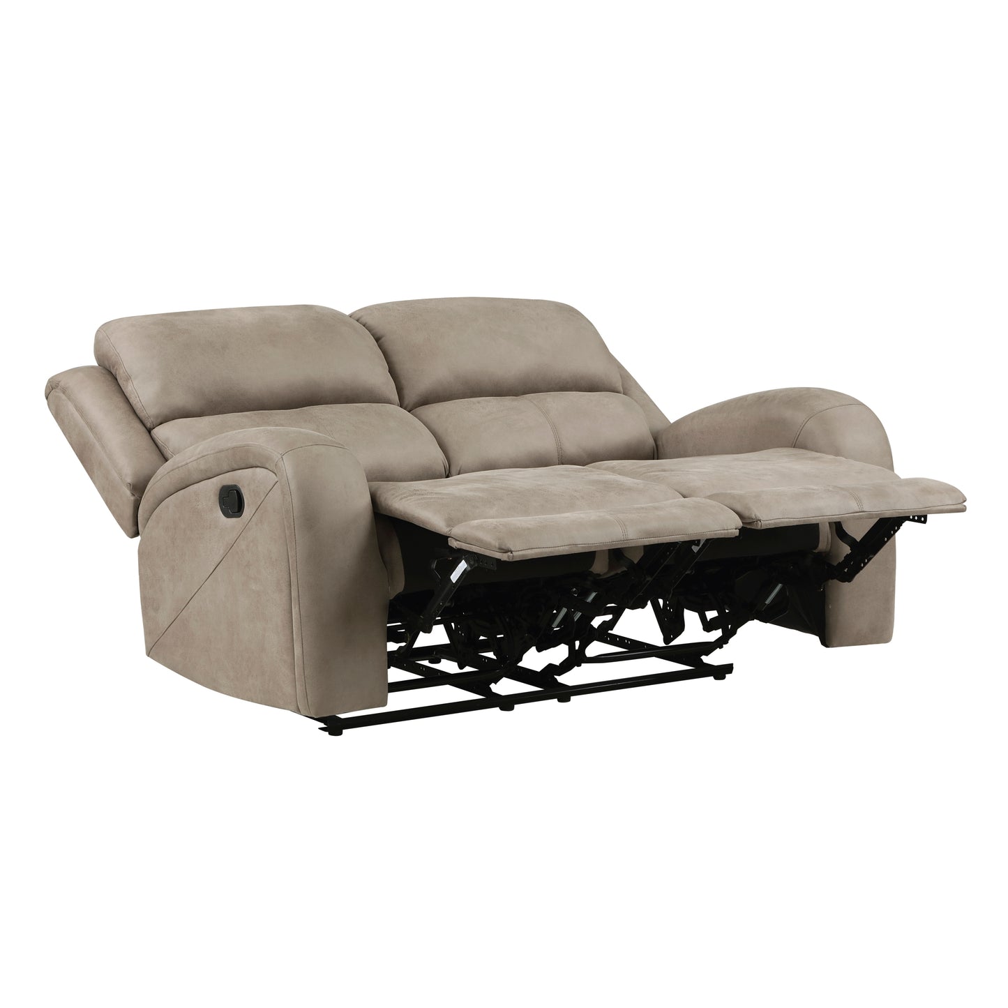 Hart Double Reclining Microfiber Loveseat - Brown