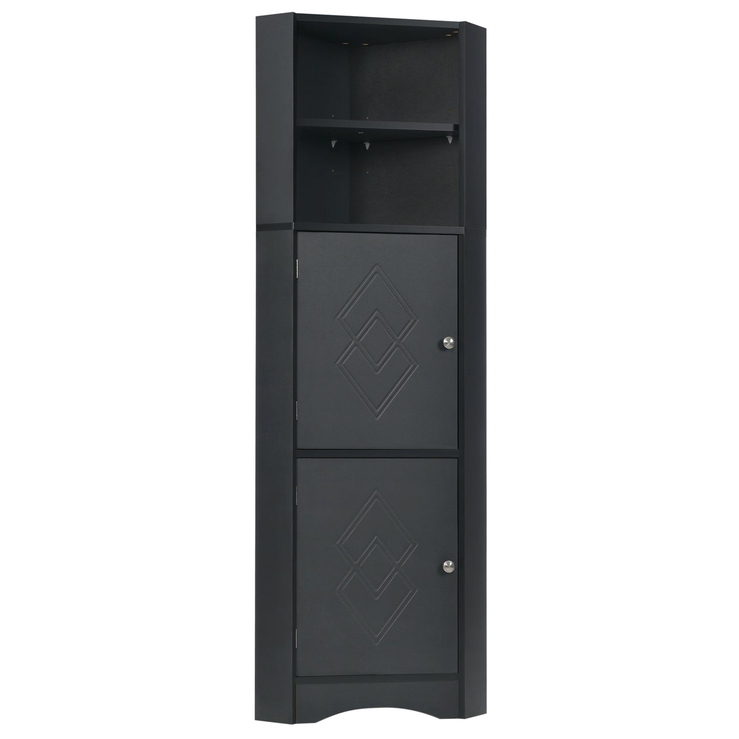 Skyward Bathroom Corner Cabinet - Black