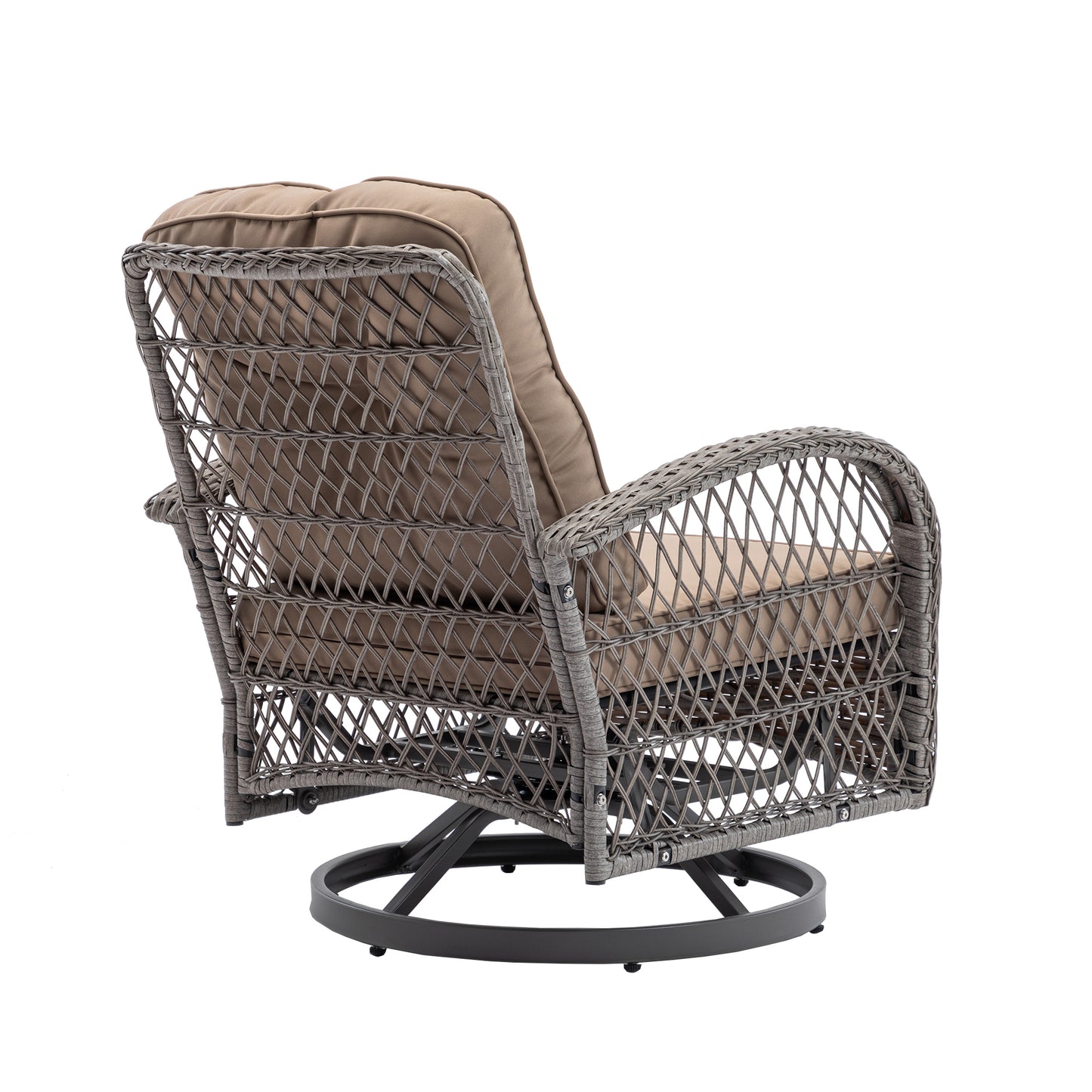 Tompkins 3 Pc Outdoor Swivel Rocker Patio Chairs - Khaki