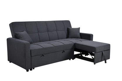 Tena Upholstered Sofa Bed W/Pull Out Bed  - Dark Gray