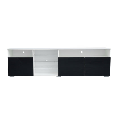 Ivan TV Stand LED High Gloss Doors - White/Black