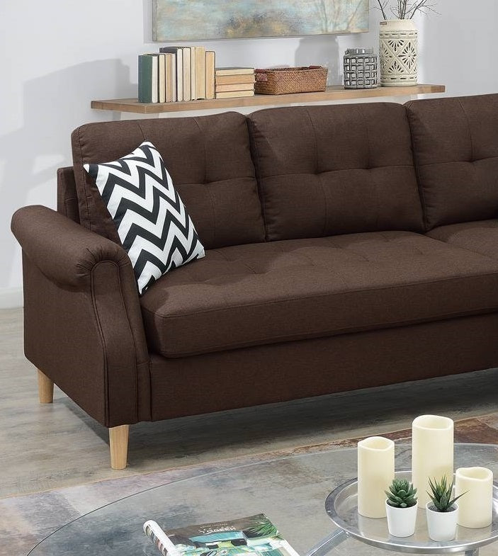 Carmen Corner Reversible Sectional Sofa - Coffee