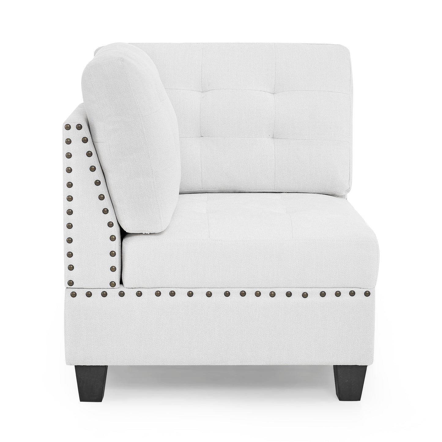 Molly Modular Sectional Sofa Three Single Chair ,Two Corner and Two Ottoman - Ivory