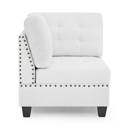 Molly Modular Sectional Sofa Four Single Chair and Two Corner - Ivory