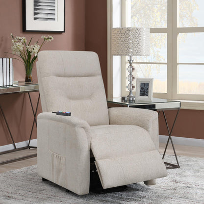 Lennox Power Lift Recliner with Storage Pocket - Beige