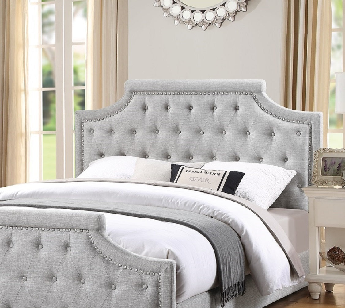 Polyfiber American Traditional Queen Size Bed - Gray