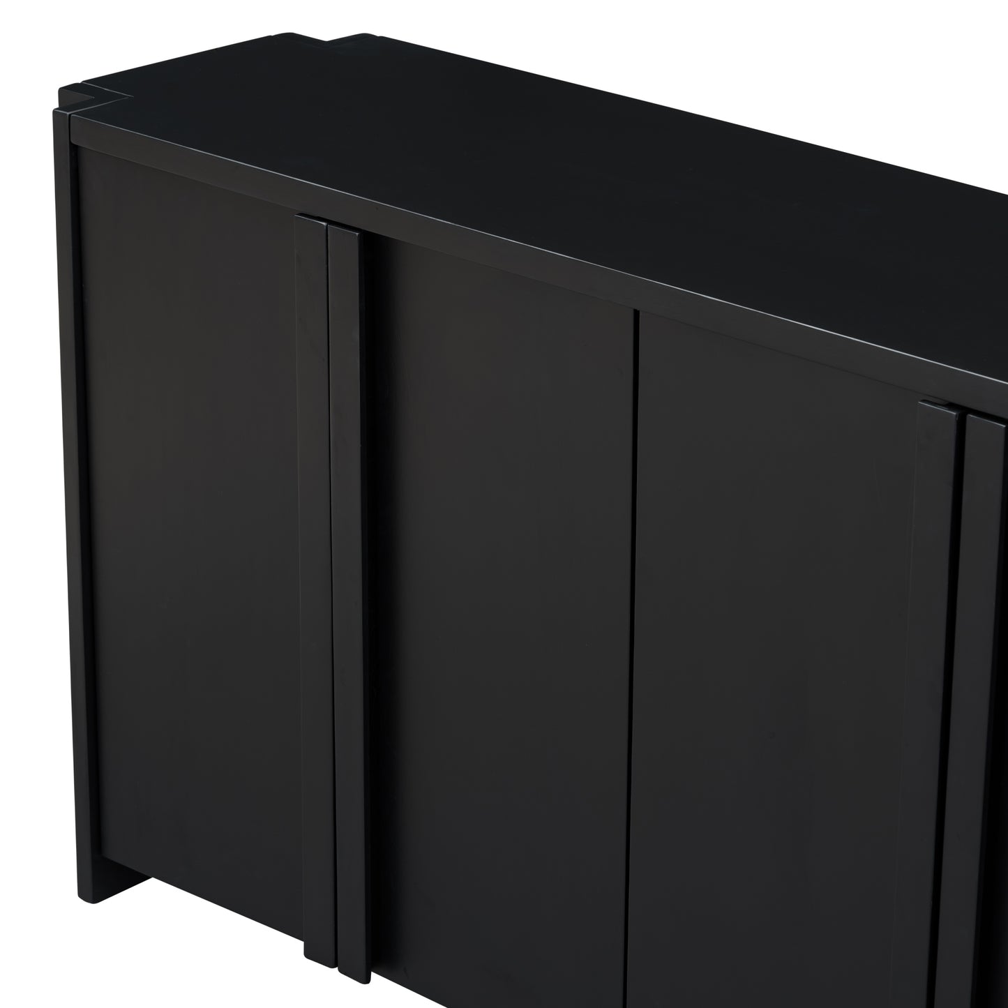 Rin Storage Cabinet Sideboard with 4 Doors - Black