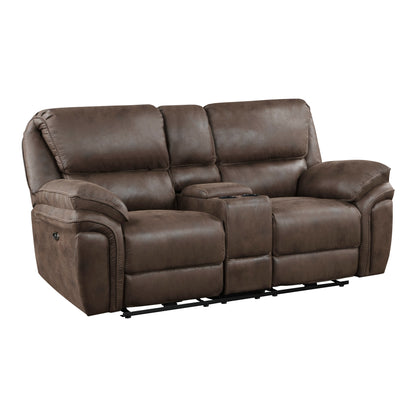 Rubio Power Reclining Loveseat - Brown