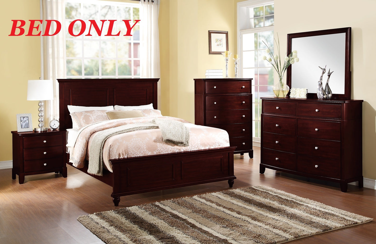 Finn Queen Size Bed - Brown