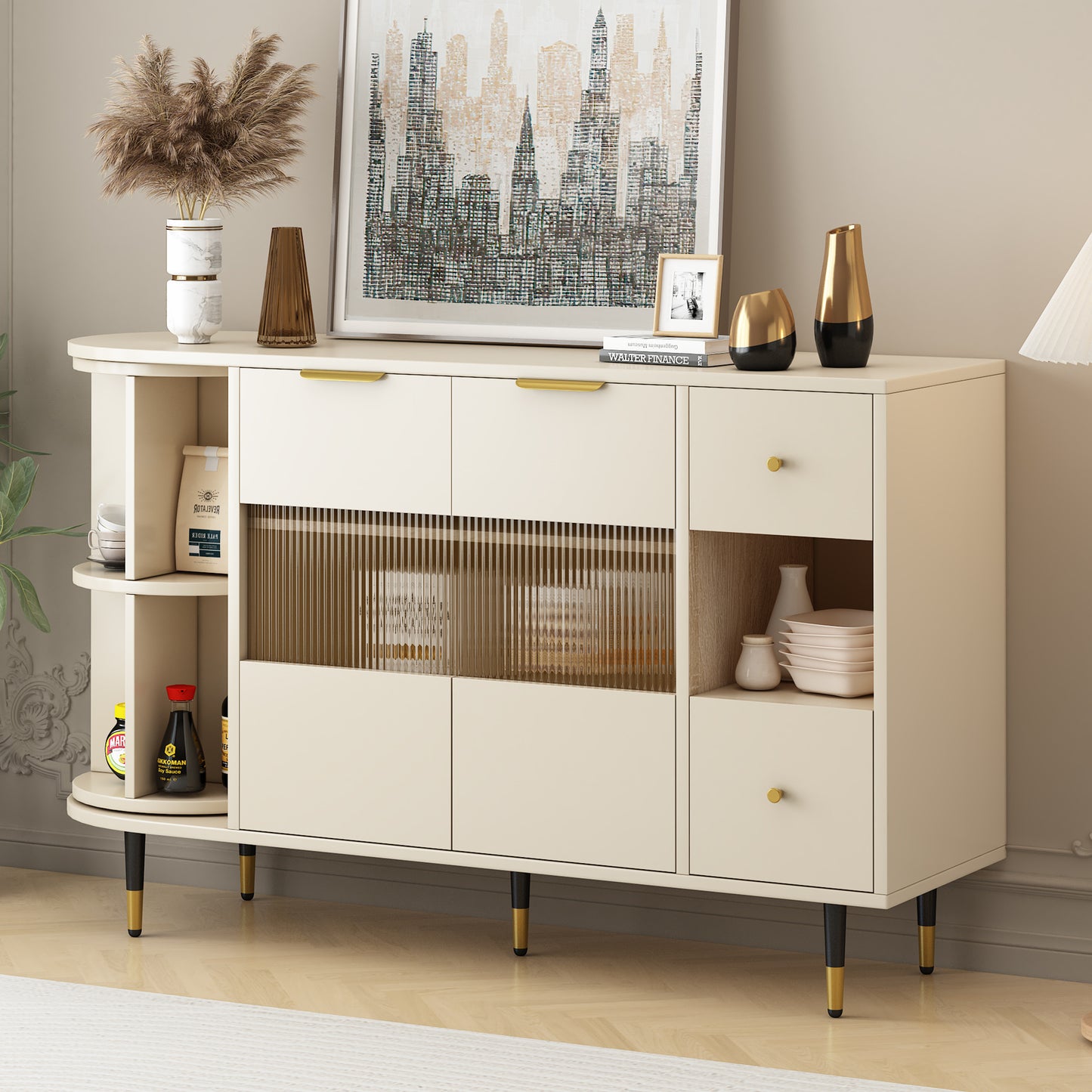 Greta Sideboard Buffet Cabinet - Beige