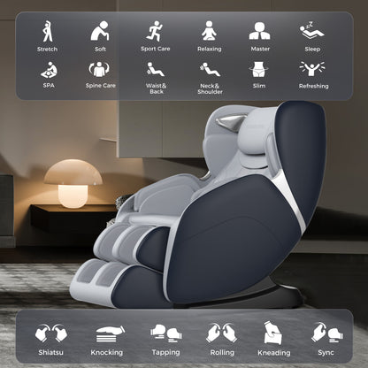 BOSSCARE 3D Shiatsu Massage Recliner with AI Voice - Black