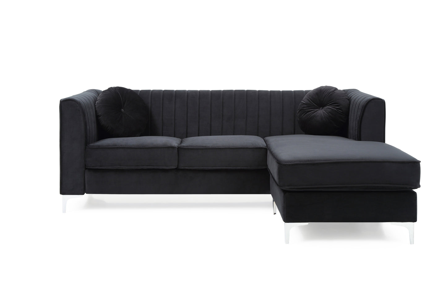 Delray Sectional Sofa Chaise -Black