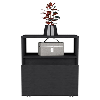 Austin Single Drawer Nightstand - Black